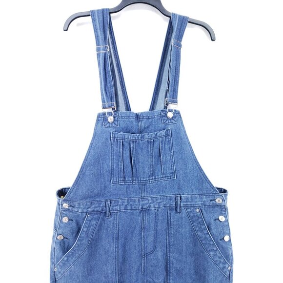 Womens Blue Denim Overalls 44x32 Adjustable Straps Straight Leg - Picture 10 of 10